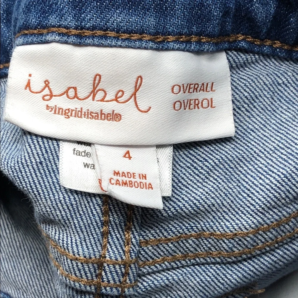ISABEL MATERNITY Overalls Denim Jumpsuit Adjustable Waist Blue Jeans Size 4 - Picture 3 of 14